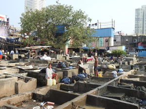 Dhobi Ghat,openlucht wasserette Mumbai