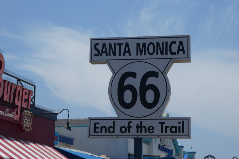 einde route 66 bij de santa monica pier in LA