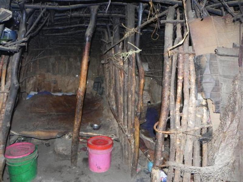 Standaard huis van een Masai vrouw