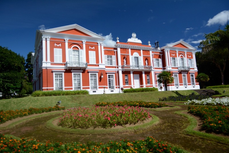 het paleis in de botanische tuin palacio de santa Anna in Ponta Delgado