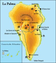 Routekaart Wandelreis La Palma - Spanje, 8 dagen