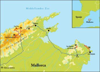 Routekaart Wandelreis Mallorca, 8 dagen