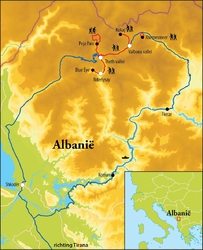 Routekaart Wandelreis Albanië, 8dgn