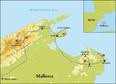 Routekaart Wandelreis Mallorca, 8 dagen