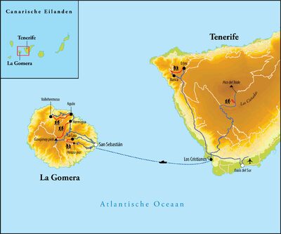 Routekaart Wandelreis Tenerife & La Gomera - Spanje, 8 dagen