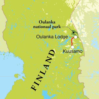 Routekaart Natuurreis Finland, 6 dagen