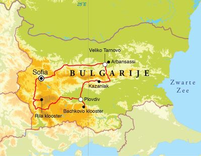 Routekaart Rondreis Bulgarije, 8 dagen