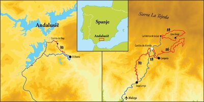 Routekaart Wandelreis Andalusië - Spanje, 8 dagen
