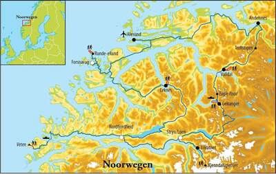 Routekaart Wandelreis Noorwegen, 8 dagen