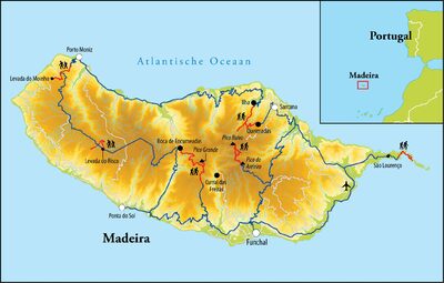 Routekaart Wandelreis Madeira - Portugal, 8 dagen