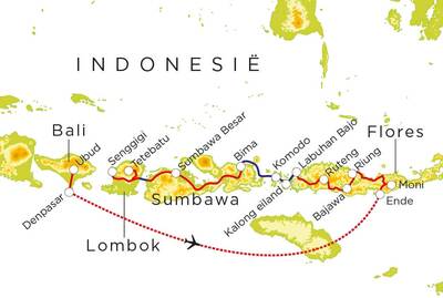 Routekaart Kleine Sunda eilanden, 21 dagen