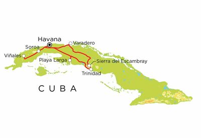 Routekaart Cuba, 15 dagen
