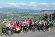 Groepsfoto uitzicht Sardinie Italie fietsreis