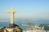 	Rio de Janeiro Uitzicht vanaf Christusbeeld op Corcovado berg