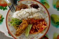 Foto van Nasi Lemak, een typisch Maleise maaltijd