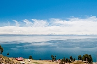Uitzicht Titicaca vanaf Amantanu Peru