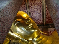 Hoofd van de Wat Pho Boeddha in Bankok Thailand