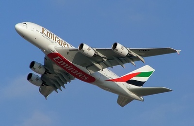 Emirates A380 vliegtuig