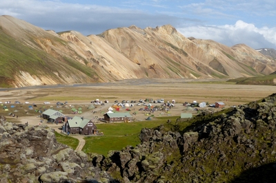 Uitzicht camping IJsland