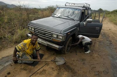 Ethiopië bandenwissel Djoser