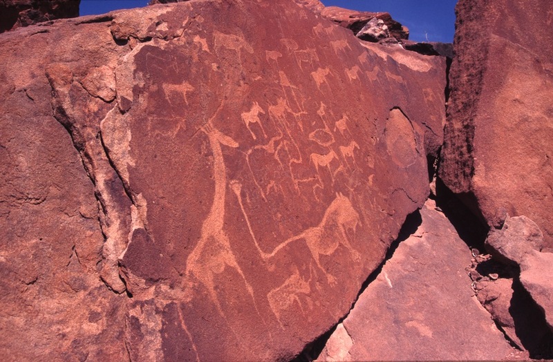 Twijfelfontein - gravures van Bosjesmannen