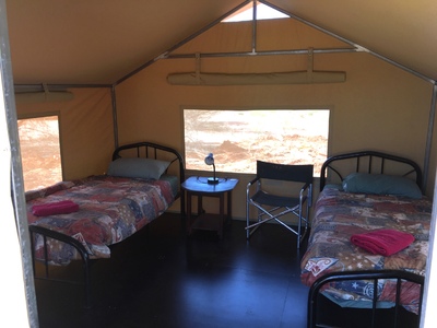 Tent binnenkant camp Australie