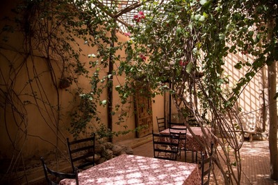 Hotel Erfoud Marokko Sfeervol terras