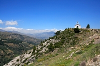 Landschap kerkje Kreta Griekenland