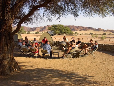 Groep toeristen camping Zuid-Afrika Djoser