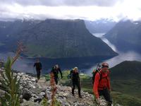 Wandelen fjord Leknesnakken Noorwegen