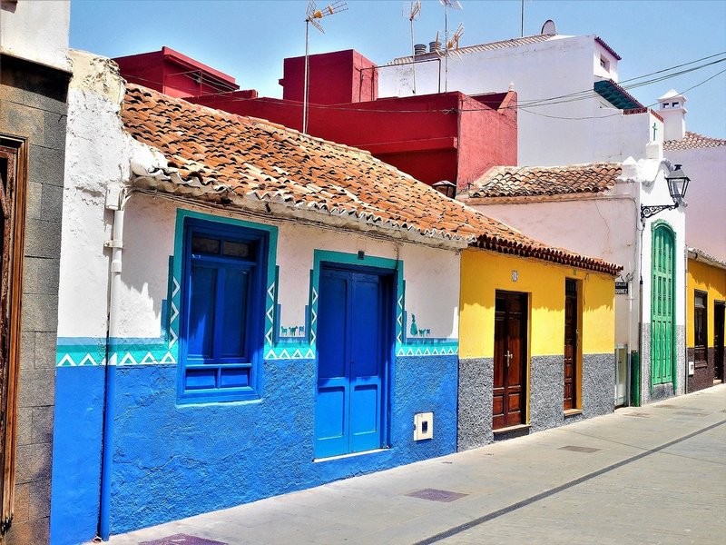 kleurrijke huisjes in Puerto de la Cruz op Tenerife