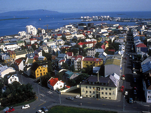 Reykjavik - uitzicht van Halgrimskirkjan