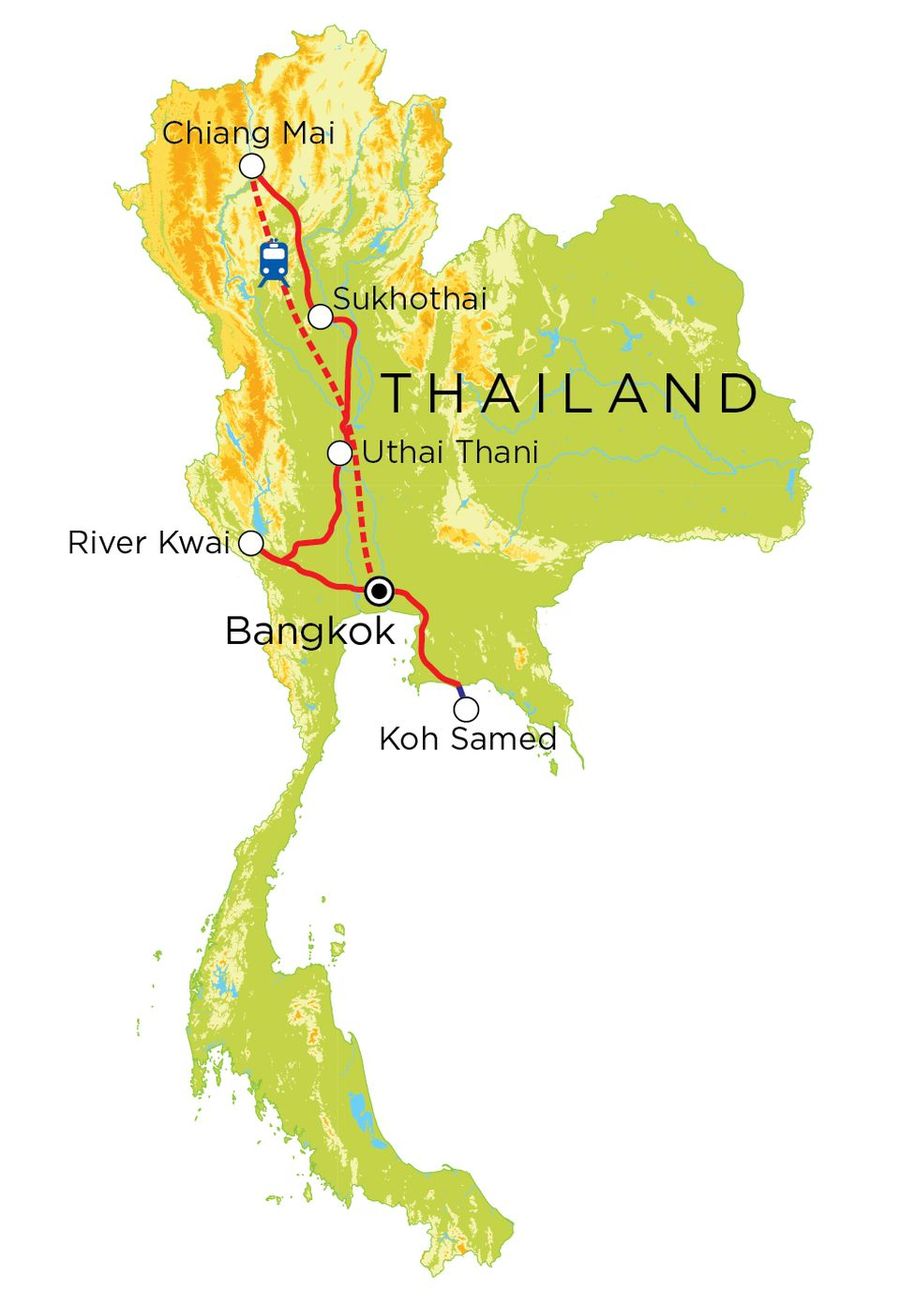 Routekaart Thailand, 15 dagen