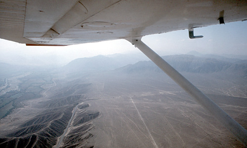 Nasca - zicht uit vliegtuigje