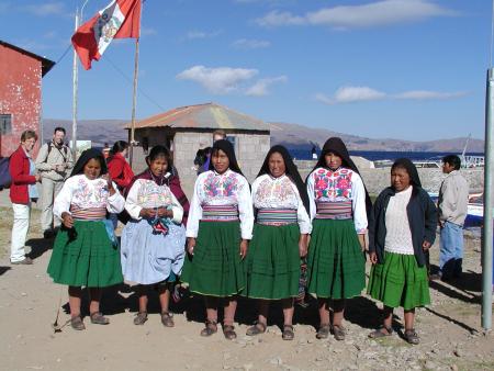 Lokale dames van het Titicacameer