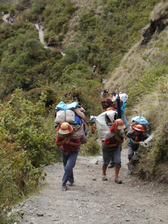 Dragers van de Inca Trail