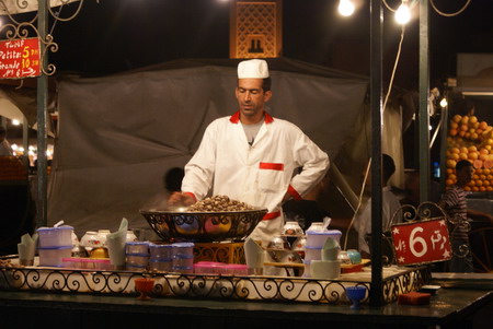 Op de avondmarkt Djemaa el-Fna