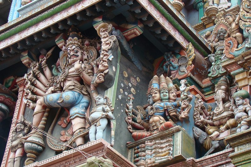 close-up Shree Meenakshi-tempel Madurai India Djoser